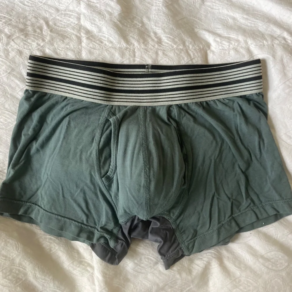Men's Boxer Briefs - Sage Green with Striped Waistband
